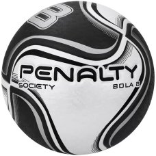 Bola de Futebol Society Penalty 8 X - Branco e Preto