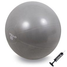 Kit Bola Ginástica Vollo Gym Ball 65cm com Bomba - Cinza