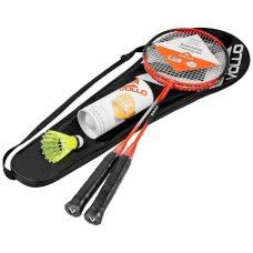 Kit de Badminton Vollo 2 Raquete com 3 Petecas - Laranja