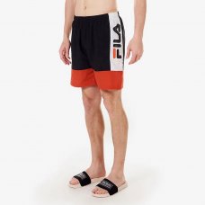 Bermuda Fila Swim Sport Masculina - Preto e Laranja