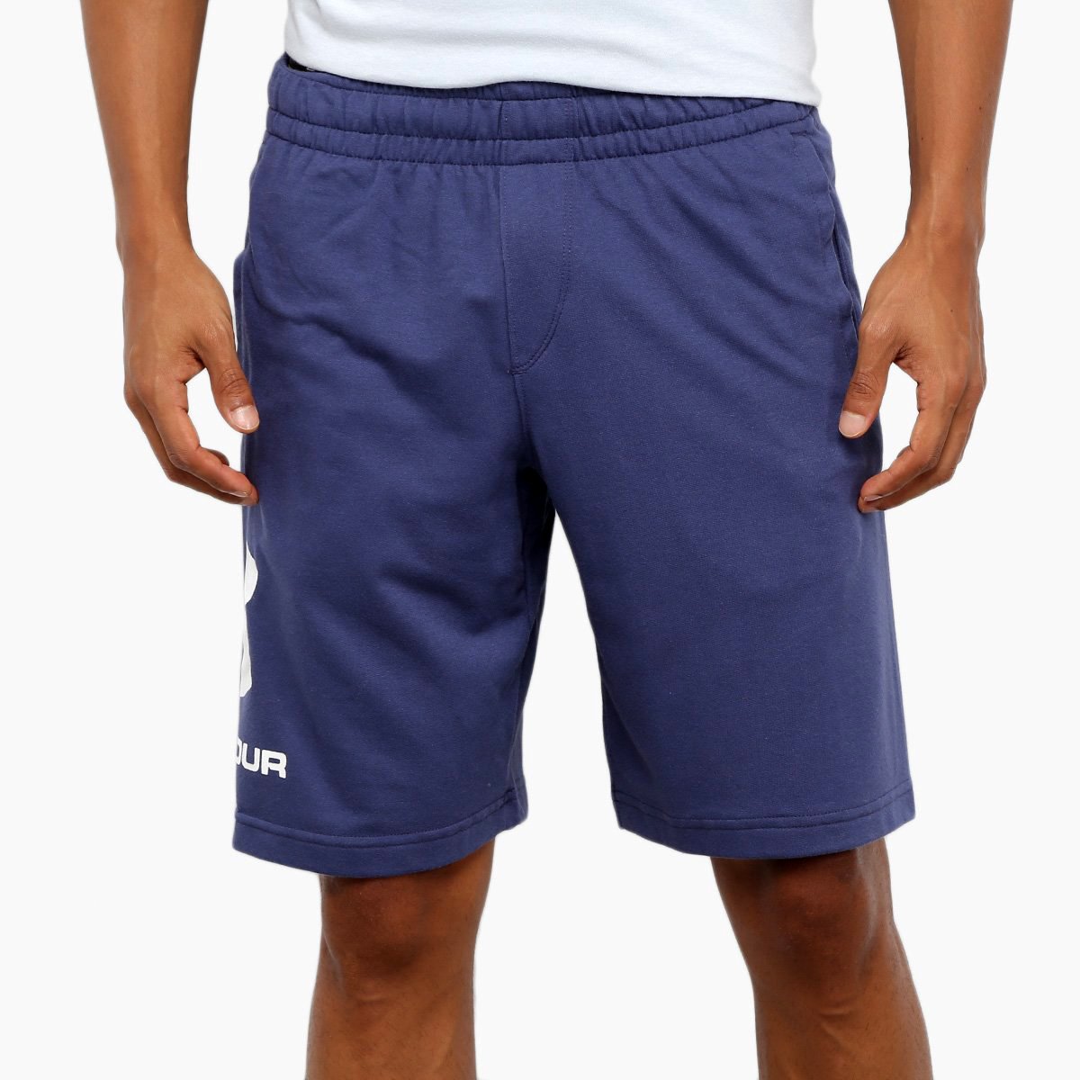 Bermuda Moletom Under Armour Sportstyle Logo Masculina Azul e