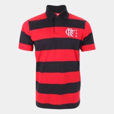 Camisa Polo Braziline Flamengo Control Masculina - Preto e Vermelho