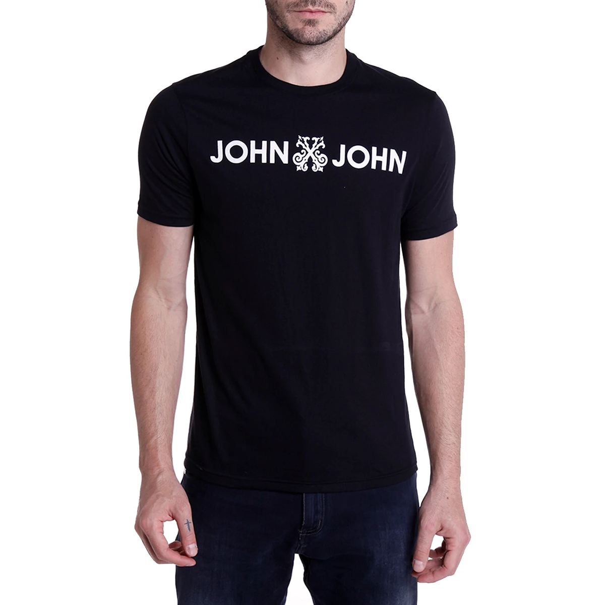 Camiseta John John Logo Preta - Compre Agora