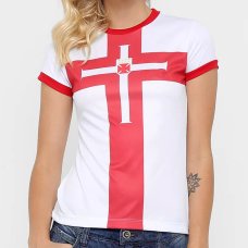 Camisa Kappa Vasco Templário Feminina - Branco e Vermelho