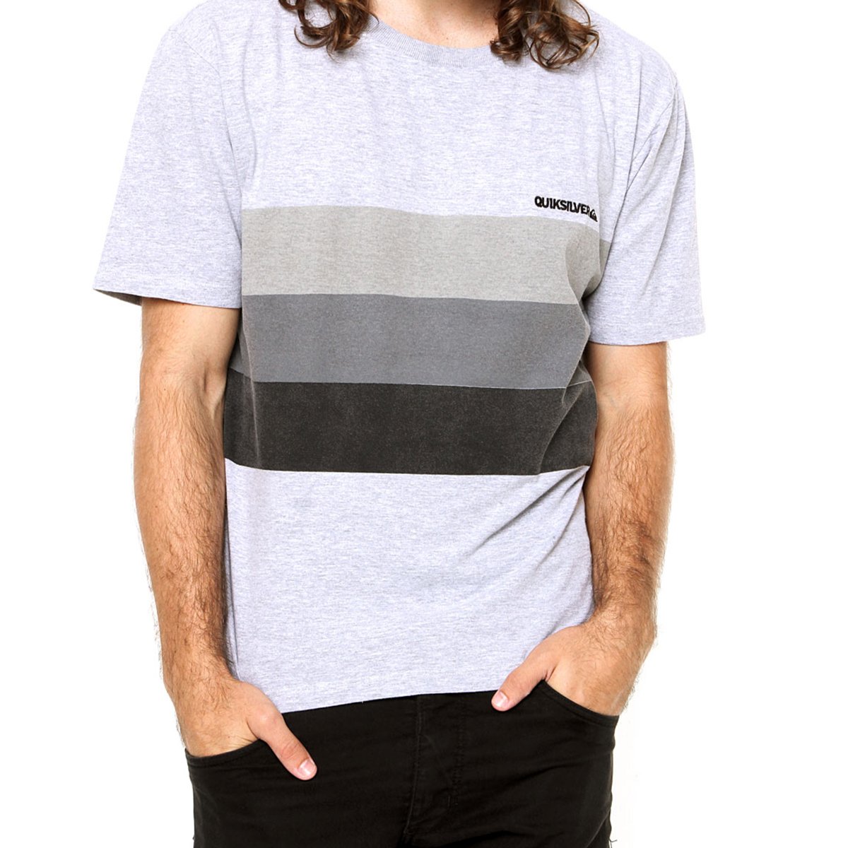 camiseta quiksilver cinza