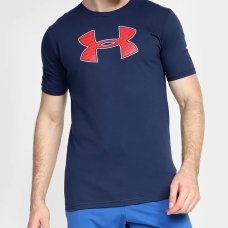 Camiseta Under Armour Big Logo Masculina - Azul e Vermelho