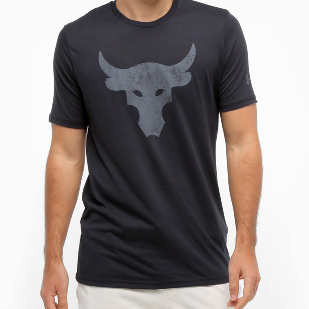 polilla Debilidad intercambiar Camiseta Under Armour Project Rock Bul Masculina Preto e Cinza - Compre  Agora | Cabana Magazine