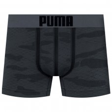 Cueca Puma Boxer Sem Costura Camuflada Masculina - Chumbo
