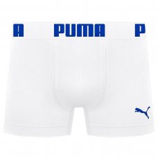 Cueca Puma Boxer Sem Costura Masculina - Branco e Azul
