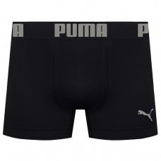 Cueca Puma Boxer Sem Costura Masculina - Preto e Prata