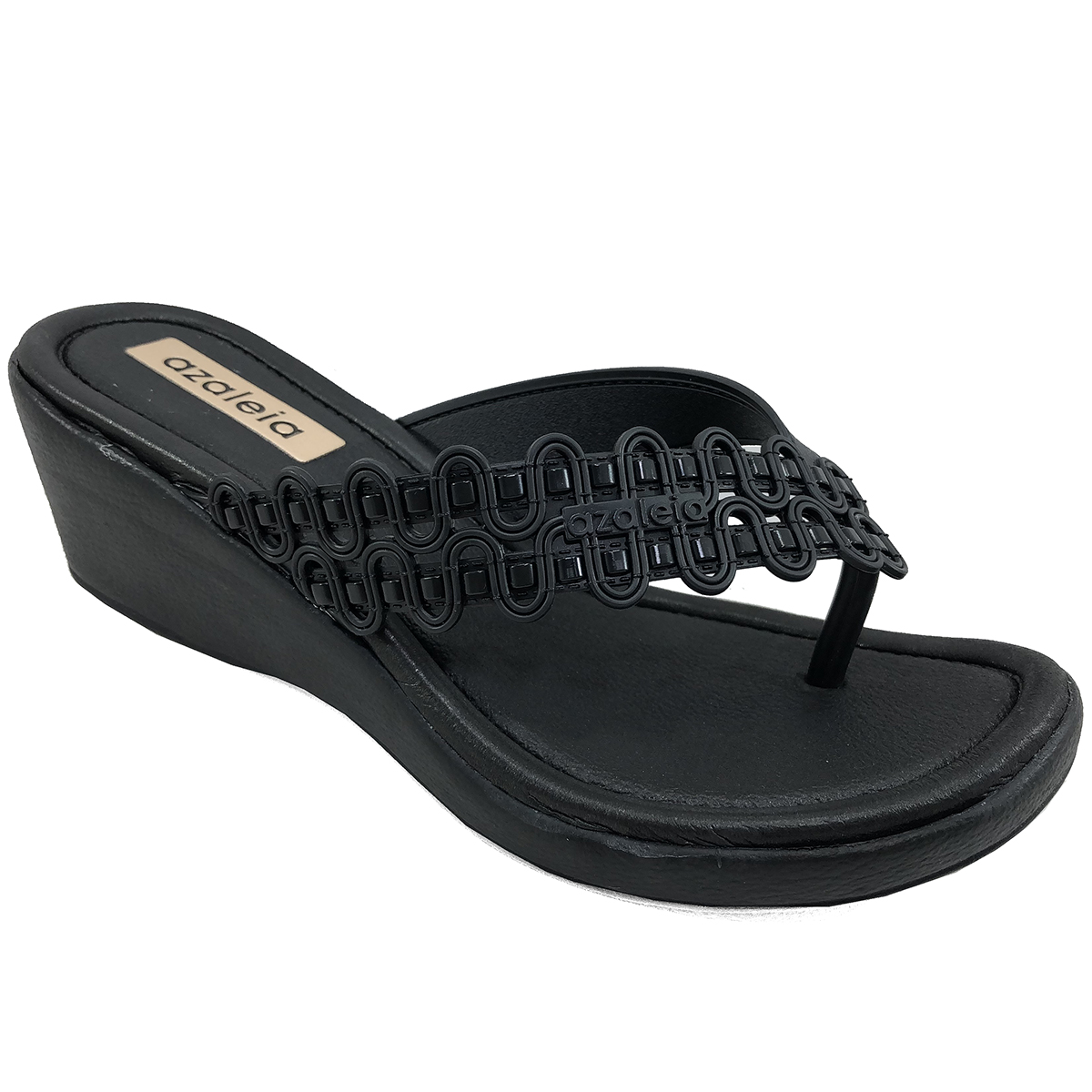 tamanco azaléia lev comfort anabela feminino preto