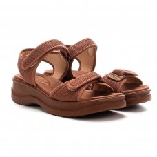 Papete Azaleia Regulagem Velcro Feminina - Caramelo