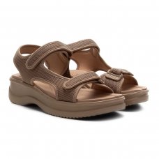 Papete Azaleia Conforto Velcro Feminina - Bege