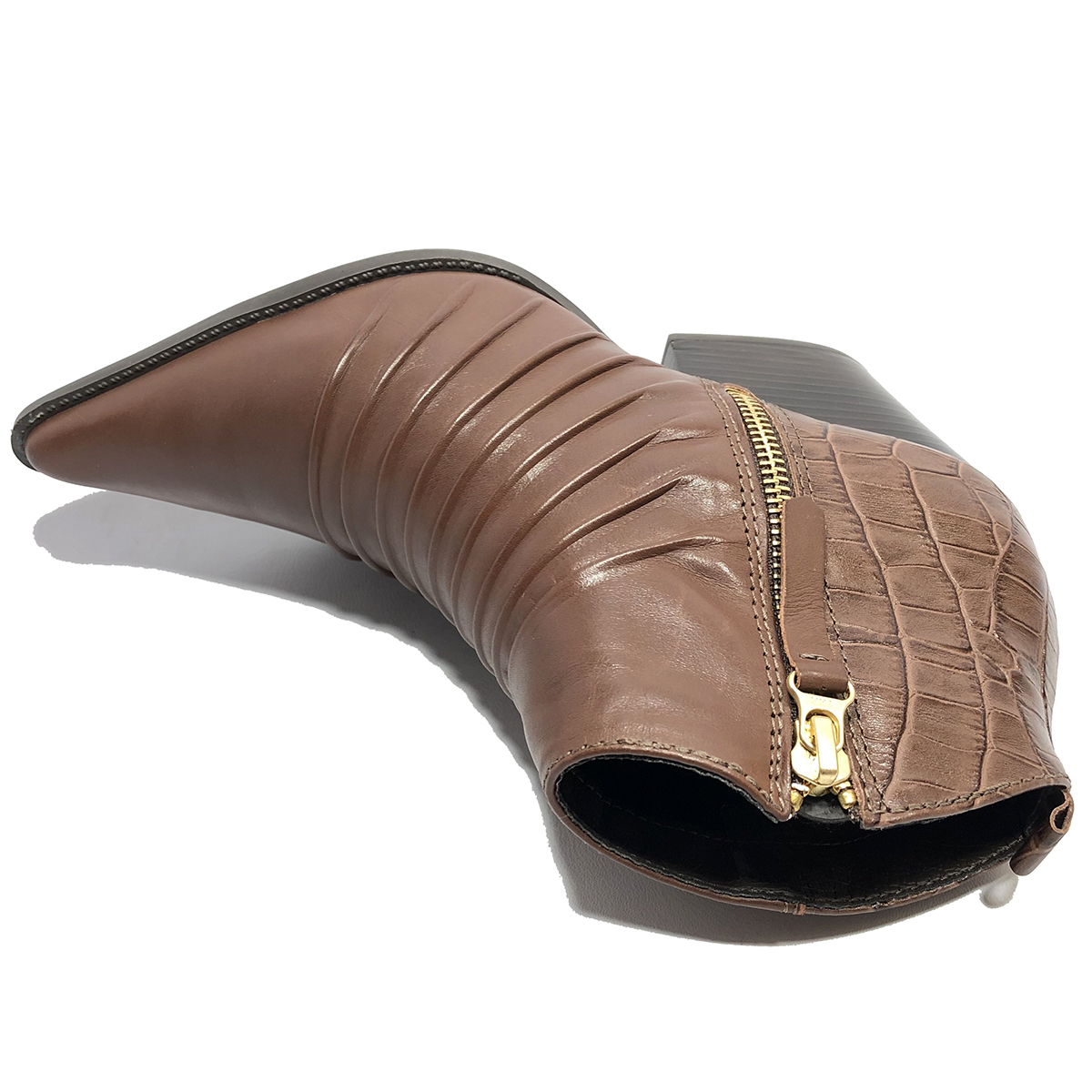 bota feminina cano curto croco bottero