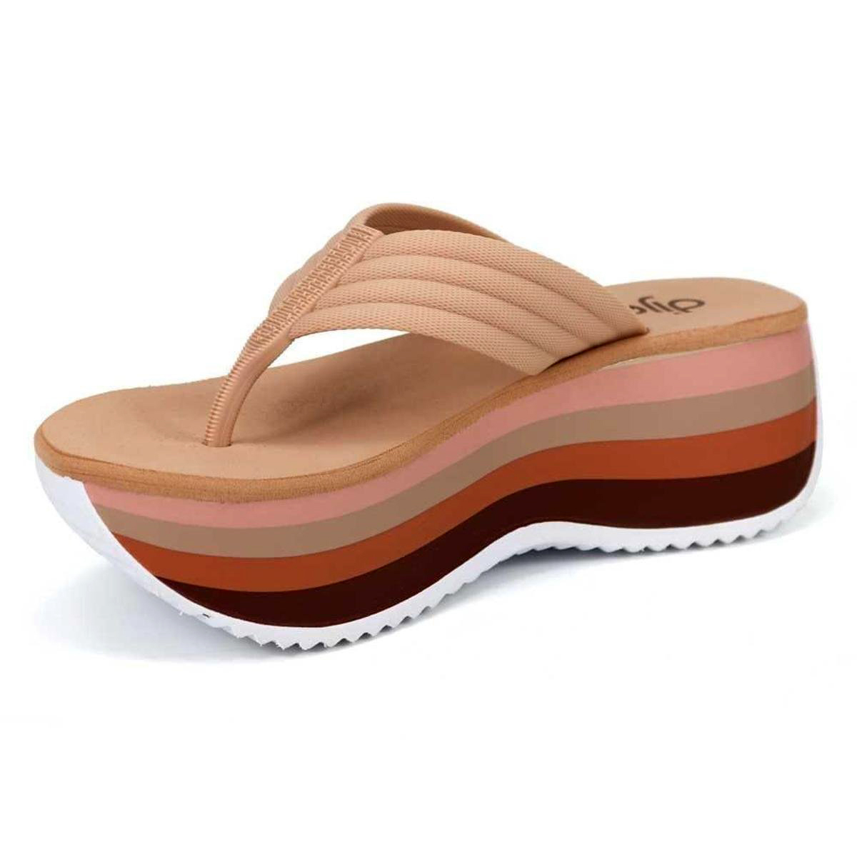 Tamanco Dijean Plataforma Colors Bege Compre Agora Cabana Magazine