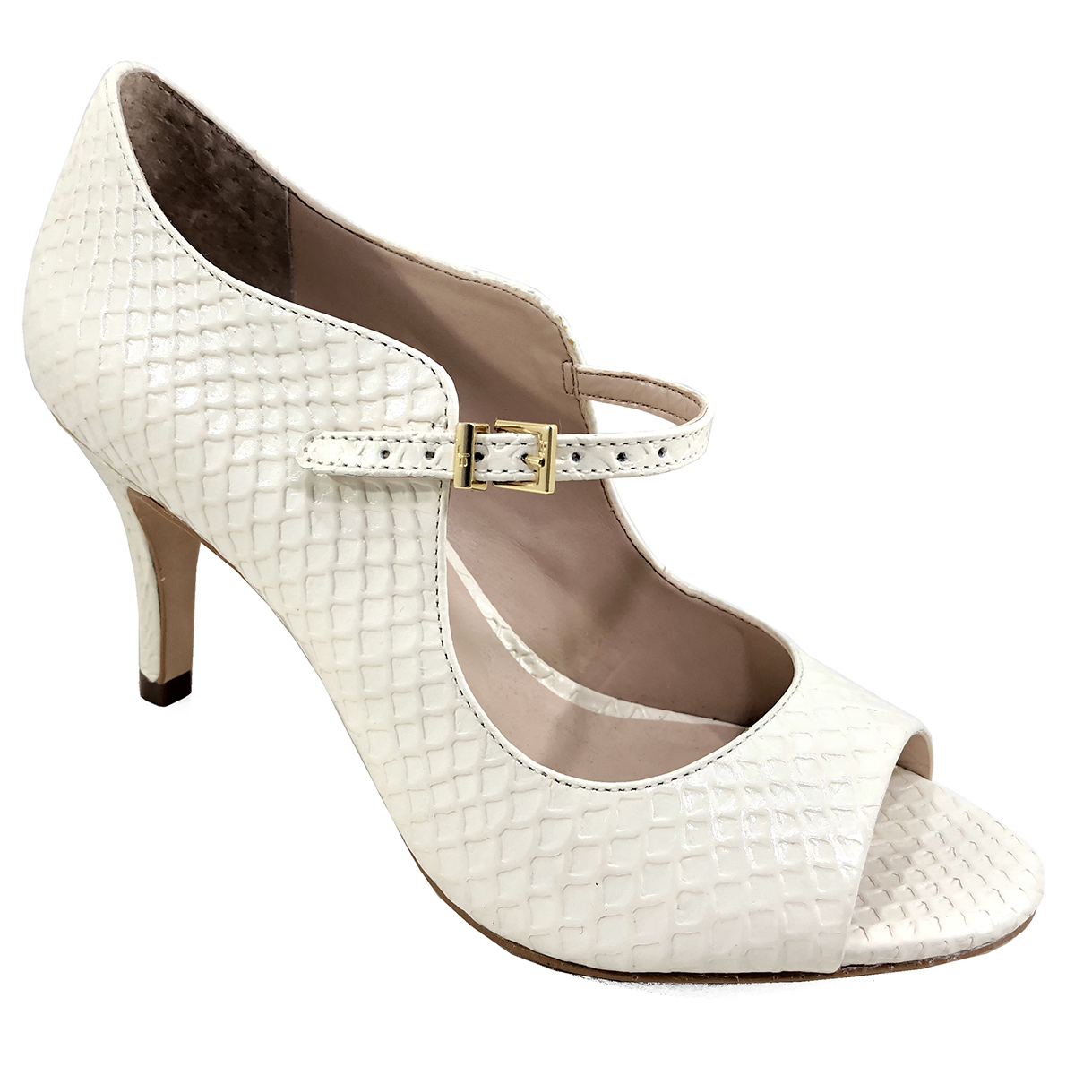 peep toe couro
