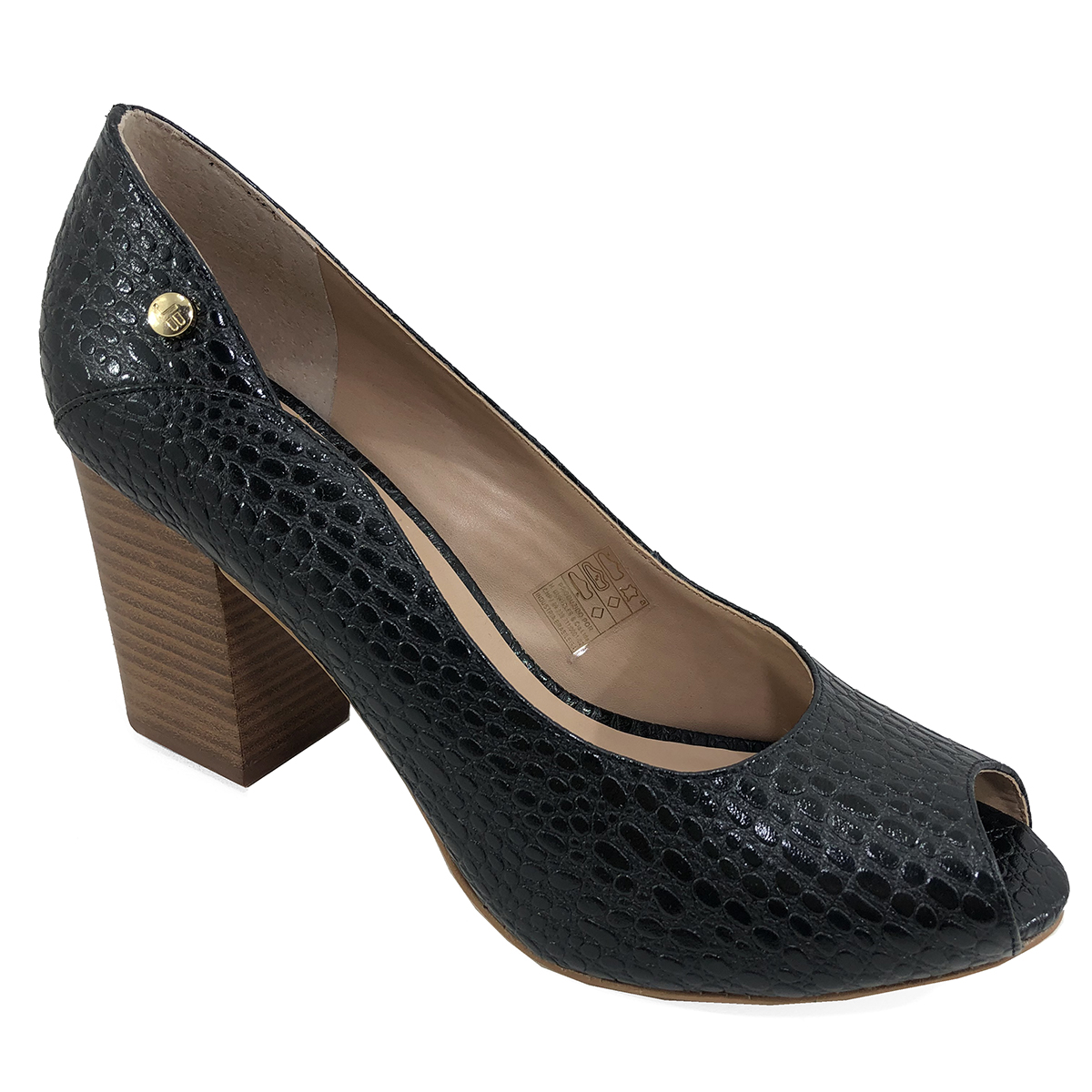 peep toe couro