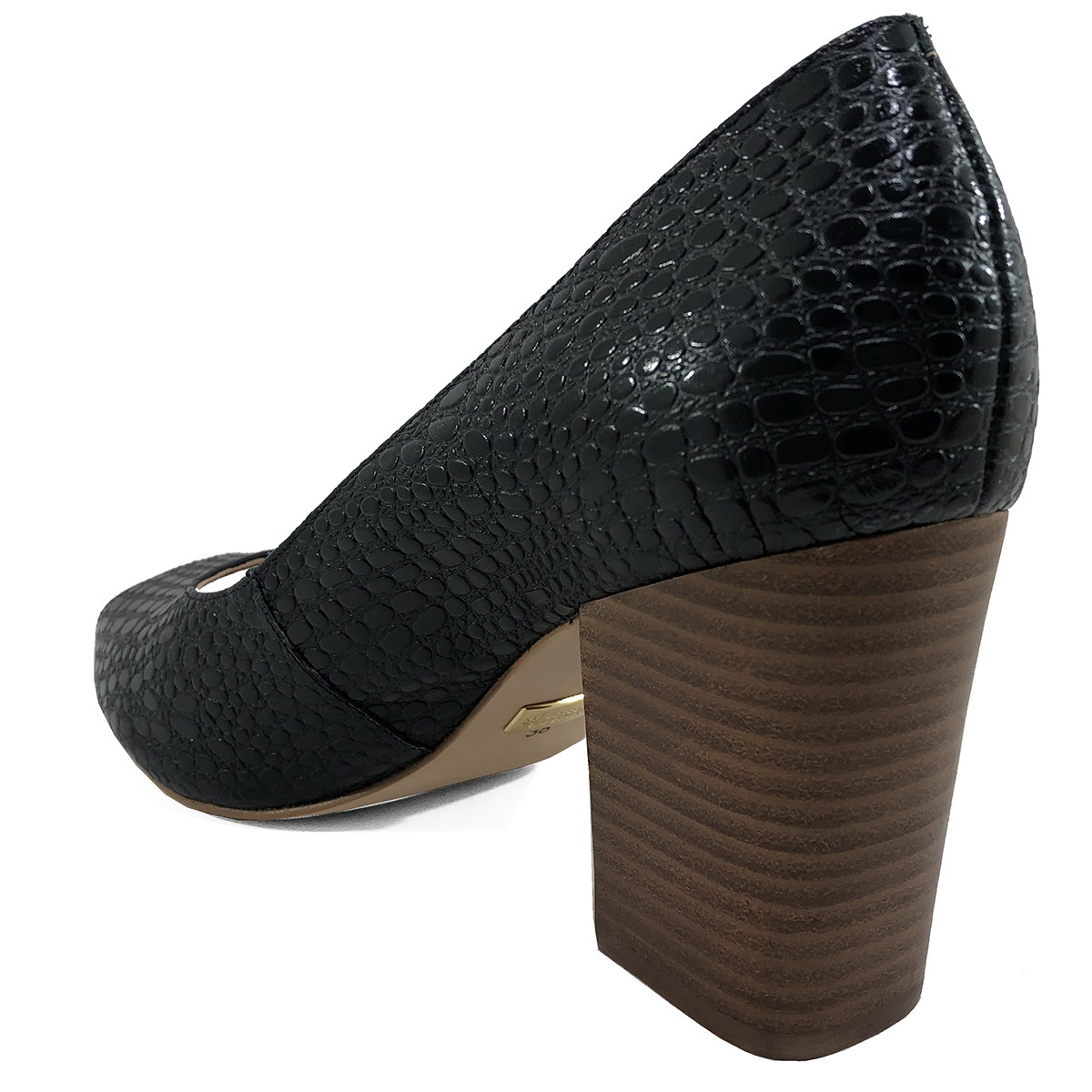 peep toe jorge bischoff salto grosso