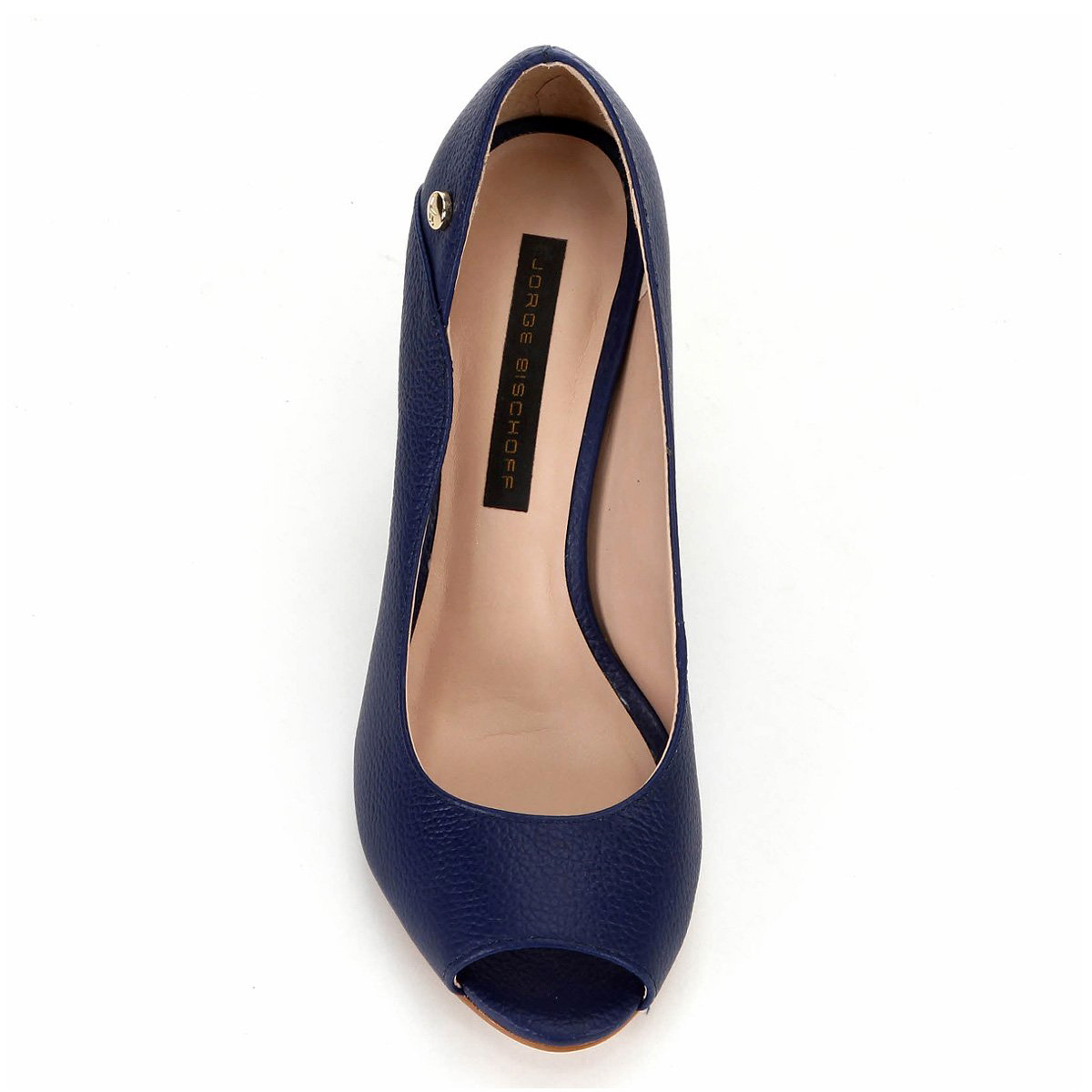 Peep Toe Couro Jorge Bischoff Salto Grosso Floater Marinho - Compre Agora |  Cabana Magazine
