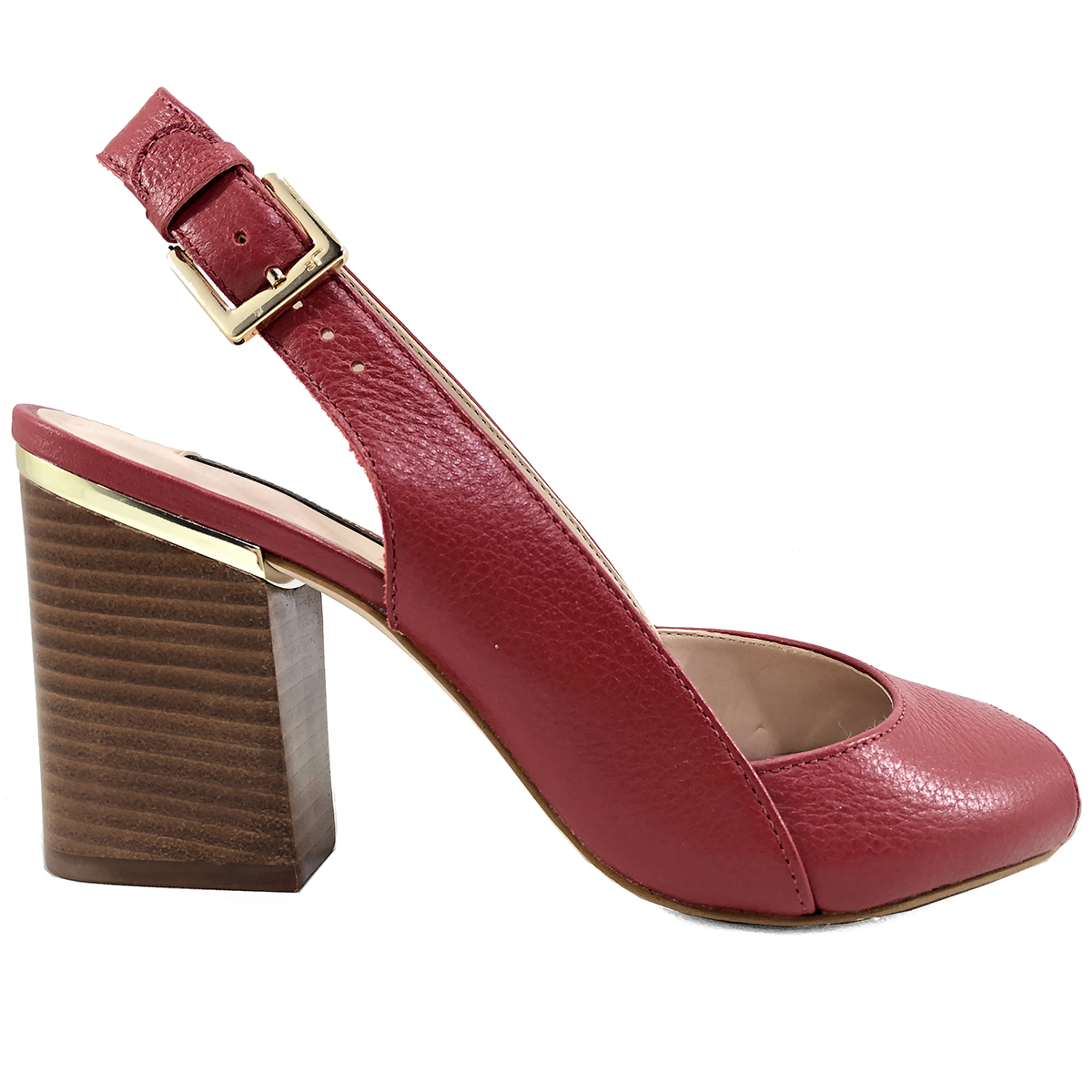 Sandália Couro Jorge Bischoff Assimétrica Salto Grosso Vermelho - Compre  Agora | Cabana Magazine