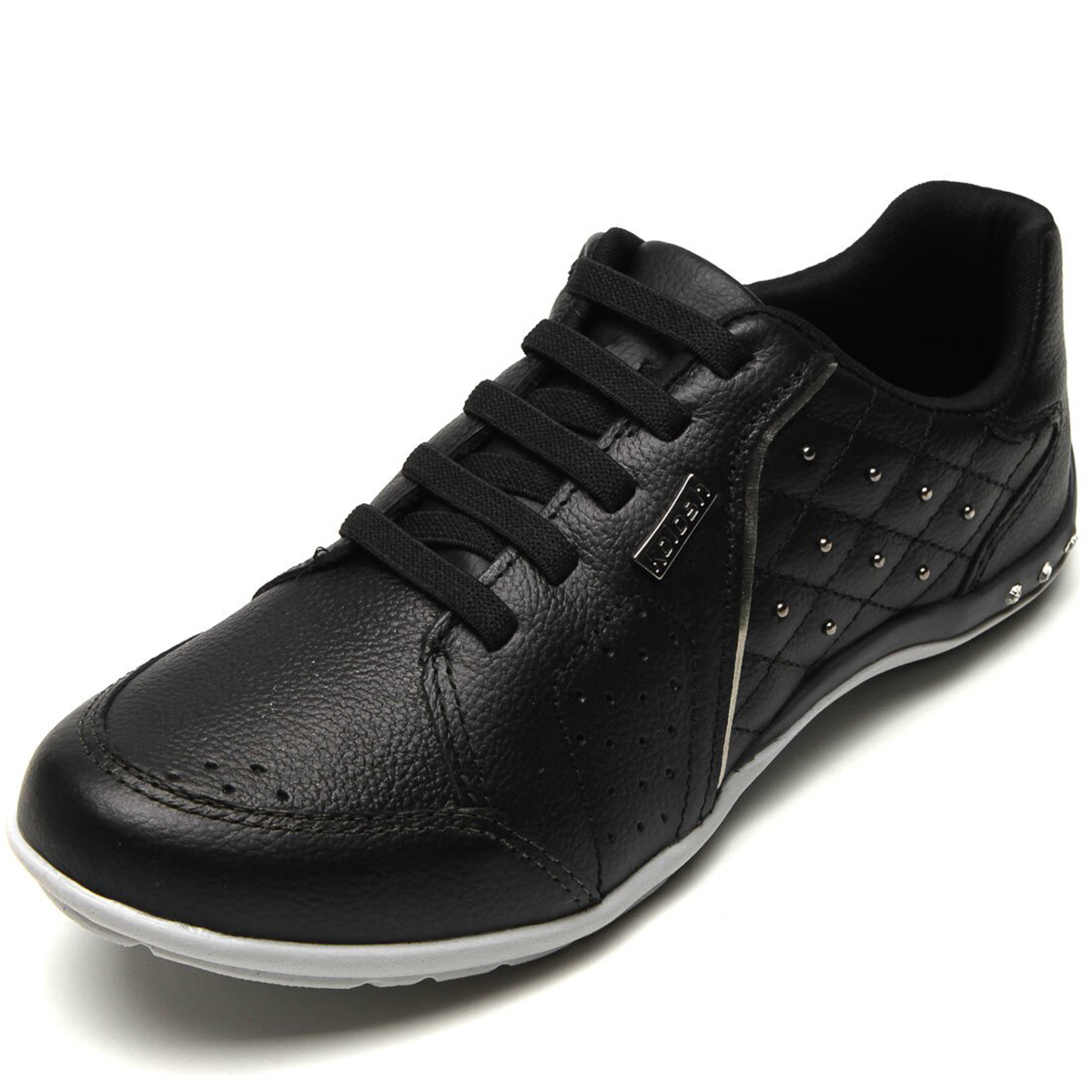 tenis couro preto feminino