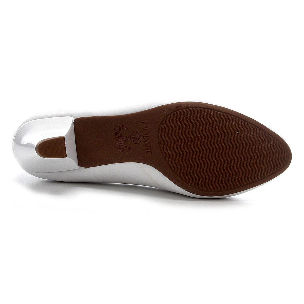 Scarpin Modare Ultraconforto Salto M dio Grosso Branco Compre