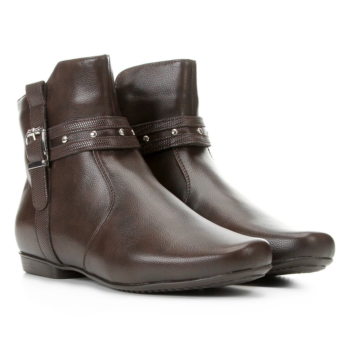 bota cano curto mooncity fivela feminina