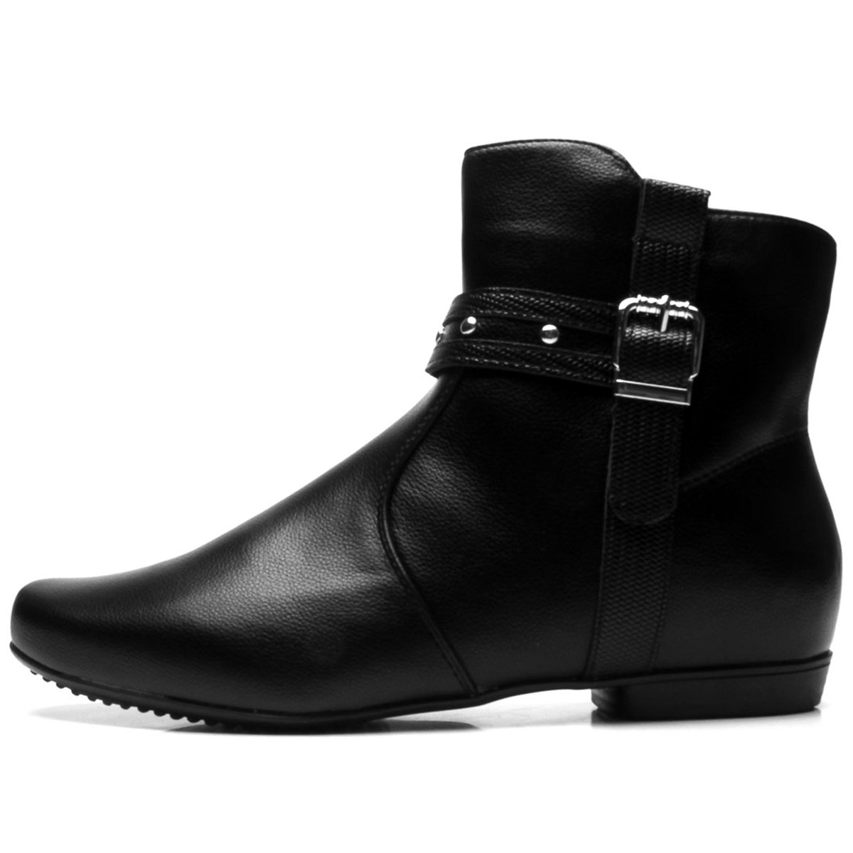 bota cano curto mooncity fivela feminina
