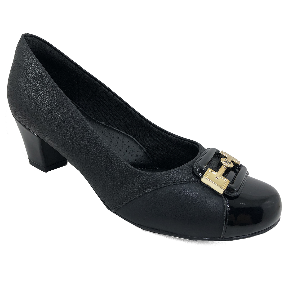 Sapato Piccadilly Conforto Metal Salto Baixo Preto - Compre Agora | Cabana  Magazine