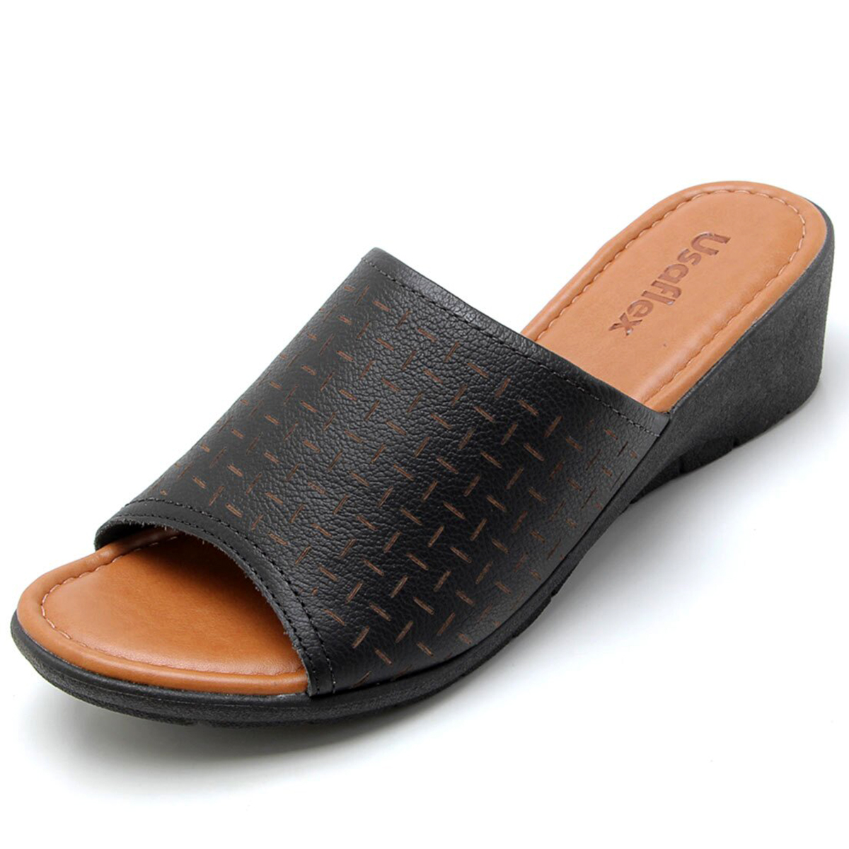 tênis couro usaflex cadarço feminino