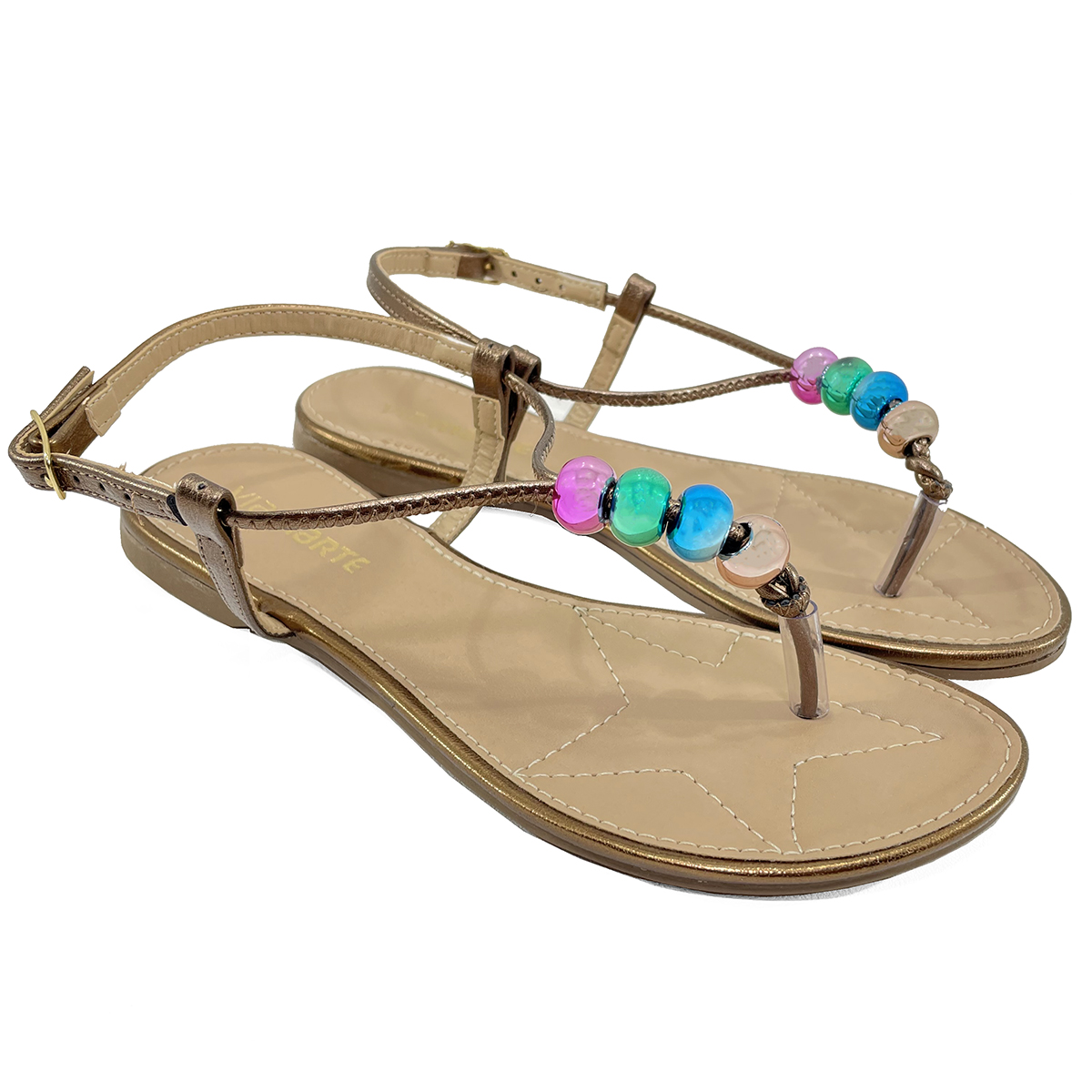 Rasteira Via Marte Metalizada Feminina Bronze - Compre Agora | Cabana  Magazine