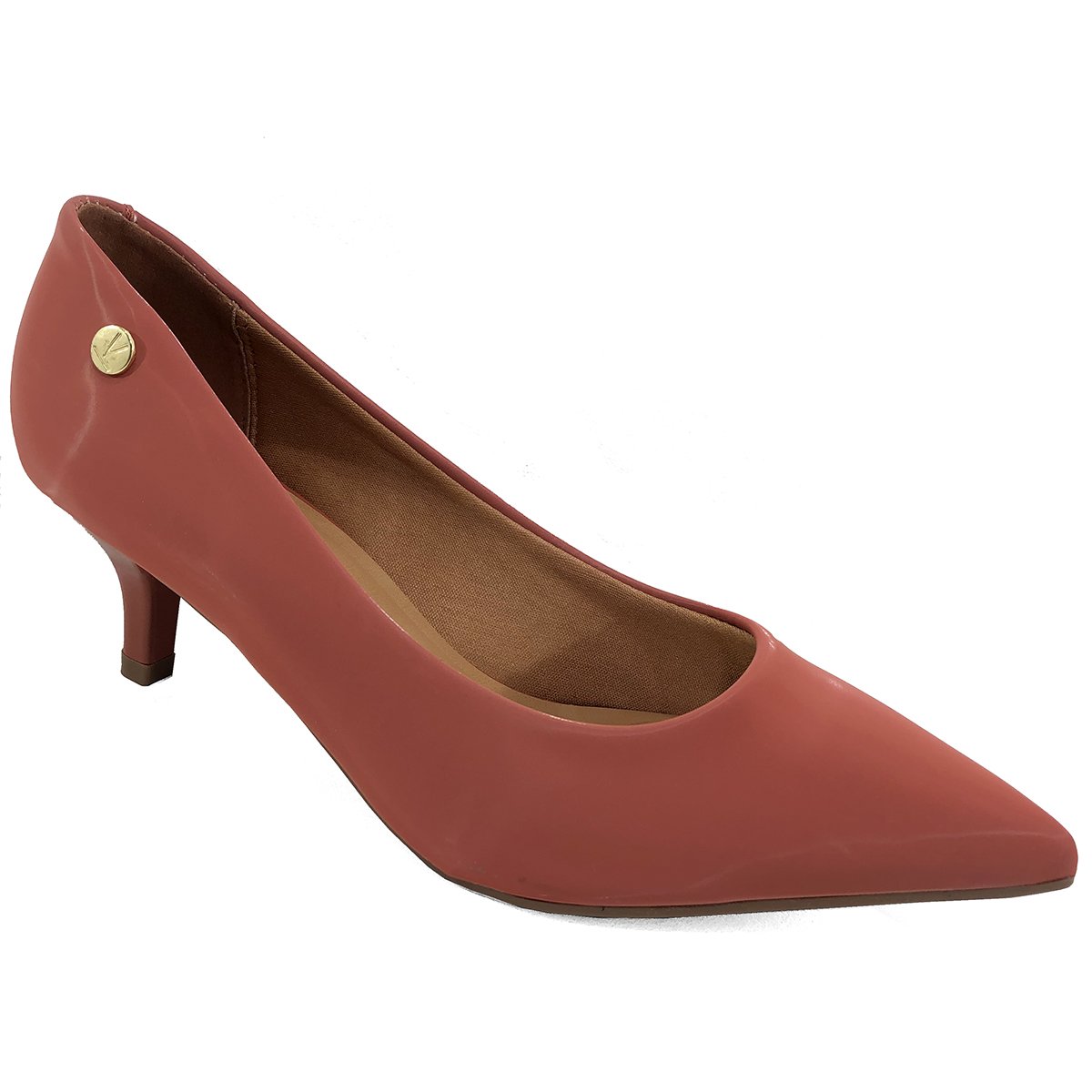 scarpin rose salto baixo