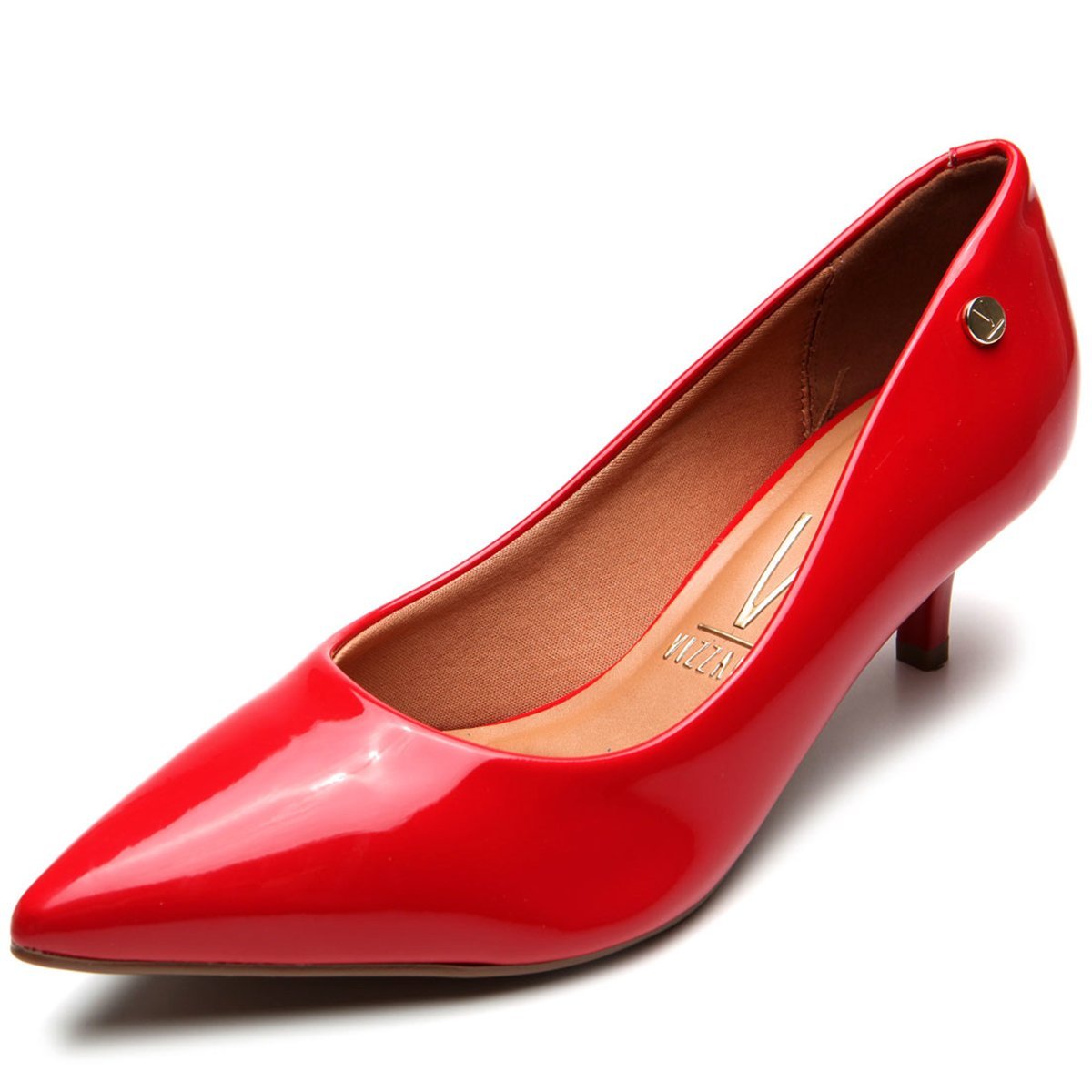 scarpin vermelho vizzano salto baixo