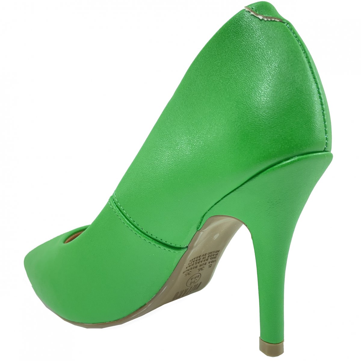Scarpin Vizzano Pelica Salto Alto Bico Fino Verde Compre Agora