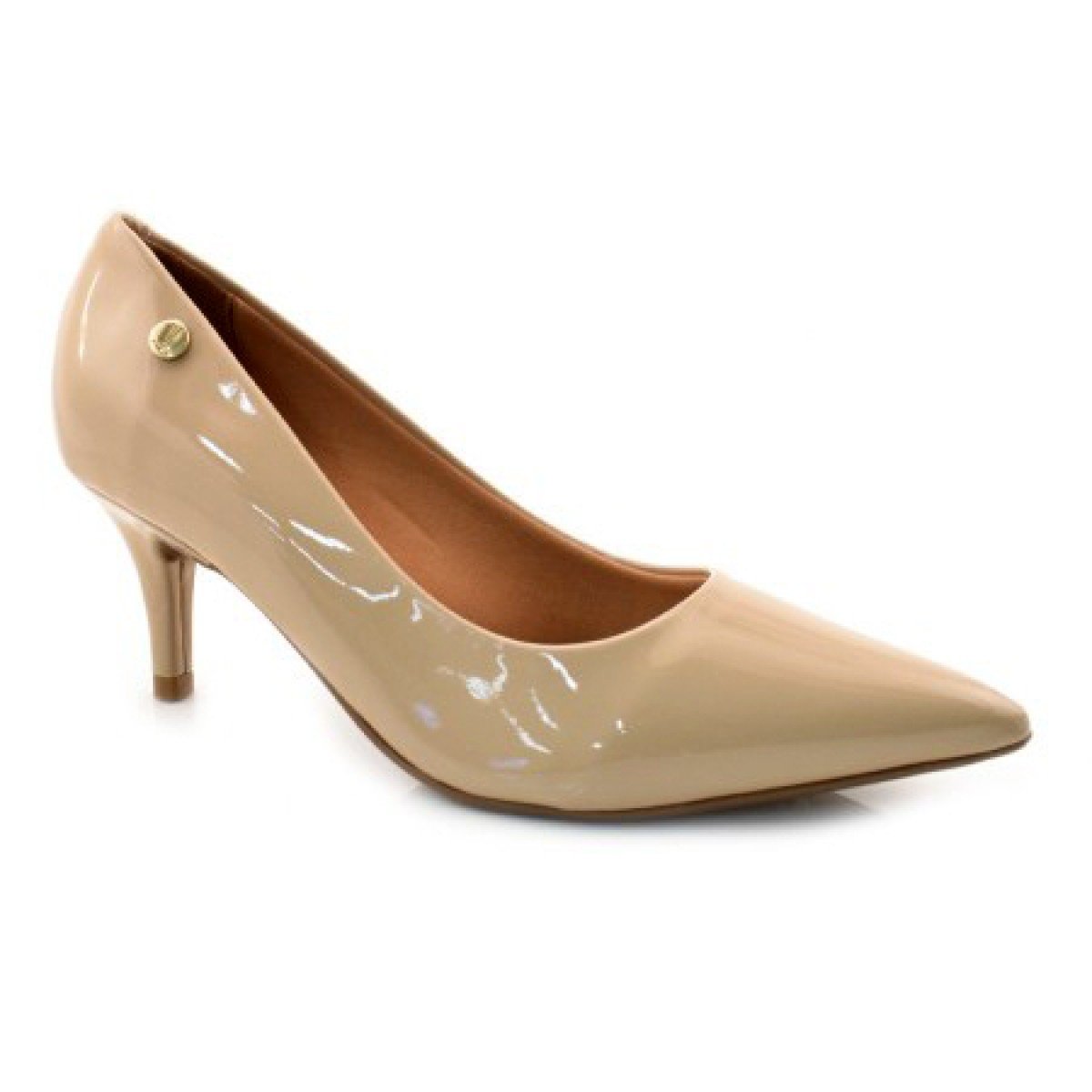 scarpin vizzano salto baixo bege