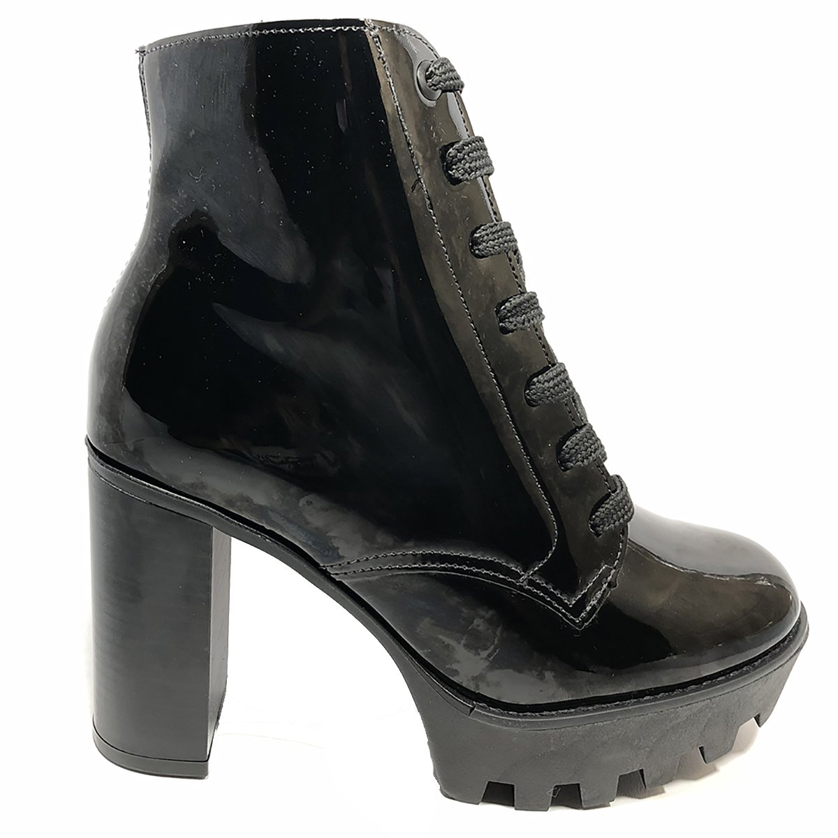 bota coturno vizzano salto grosso preta