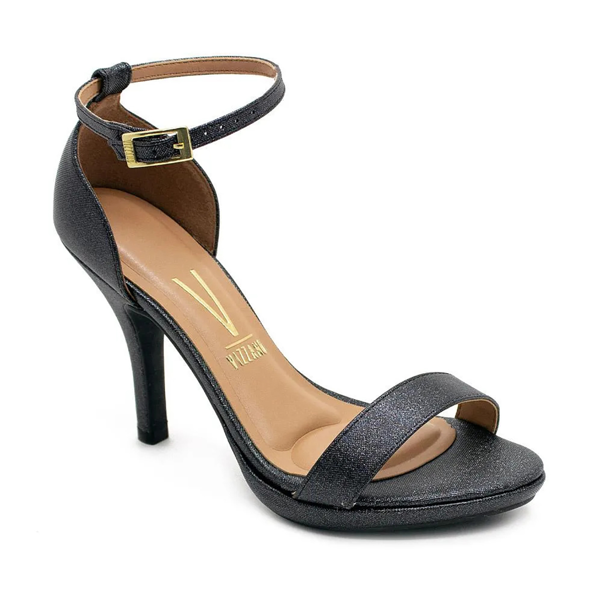 Sandália Vizzano Salto Fino Tira Brilho Feminina Preto - Compre Agora ...