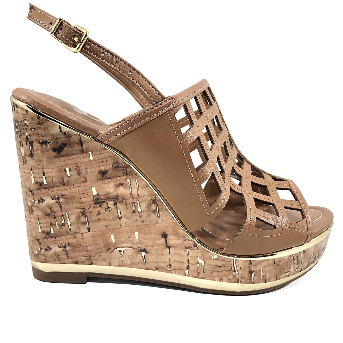 sandália anabela vizzano cortiça