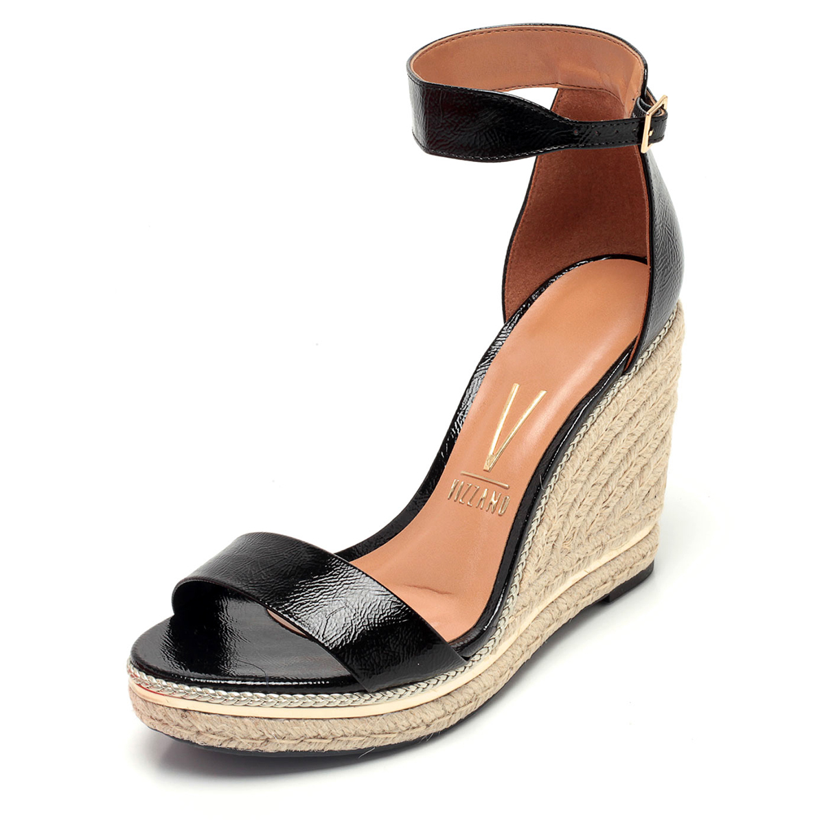 sandalia preta e branca vizzano