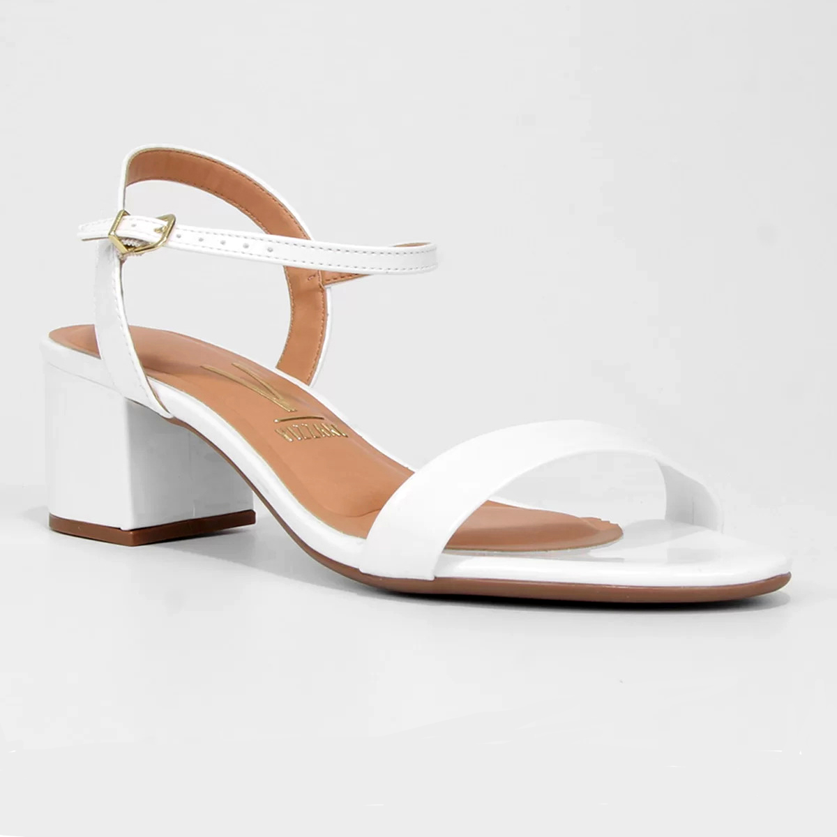 Sandália Vizzano Salto Grosso Feminina Branco - Compre Agora | Cabana ...