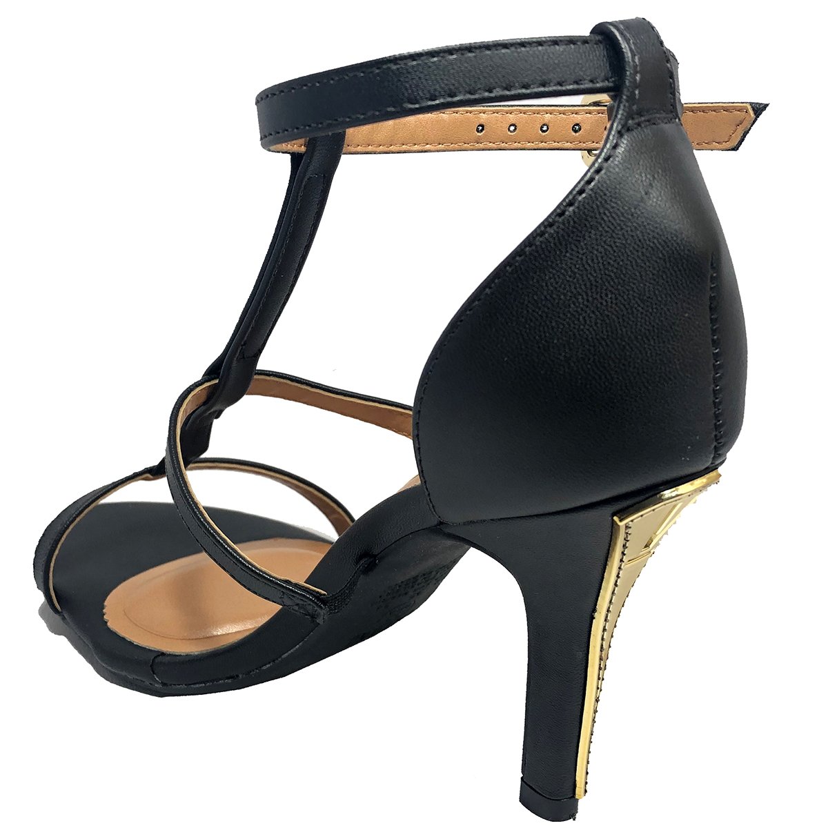 salto vizzano preto com dourado