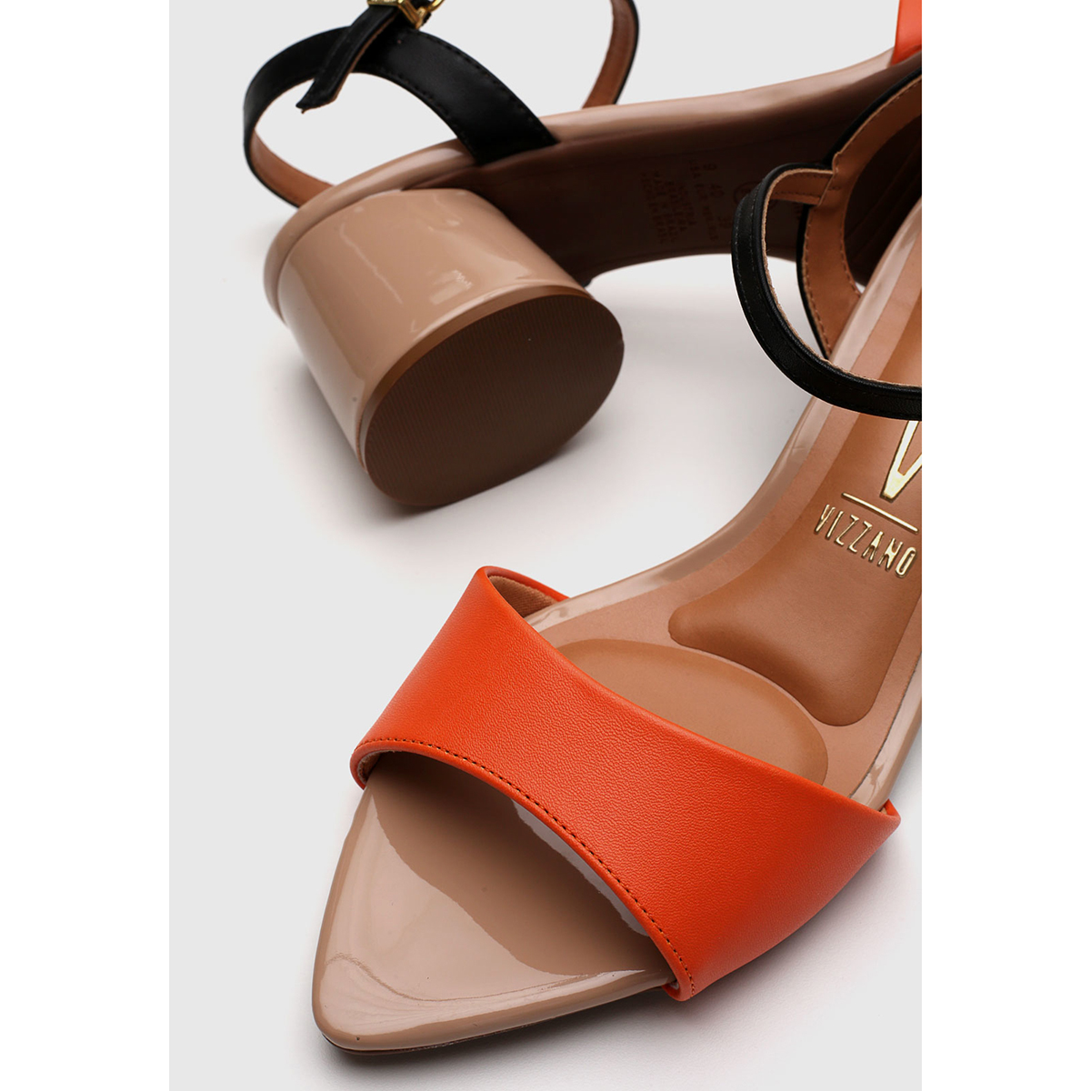 Sandália Vizzano Geométrica Feminina Laranja e Preto - Compre Agora |  Cabana Magazine