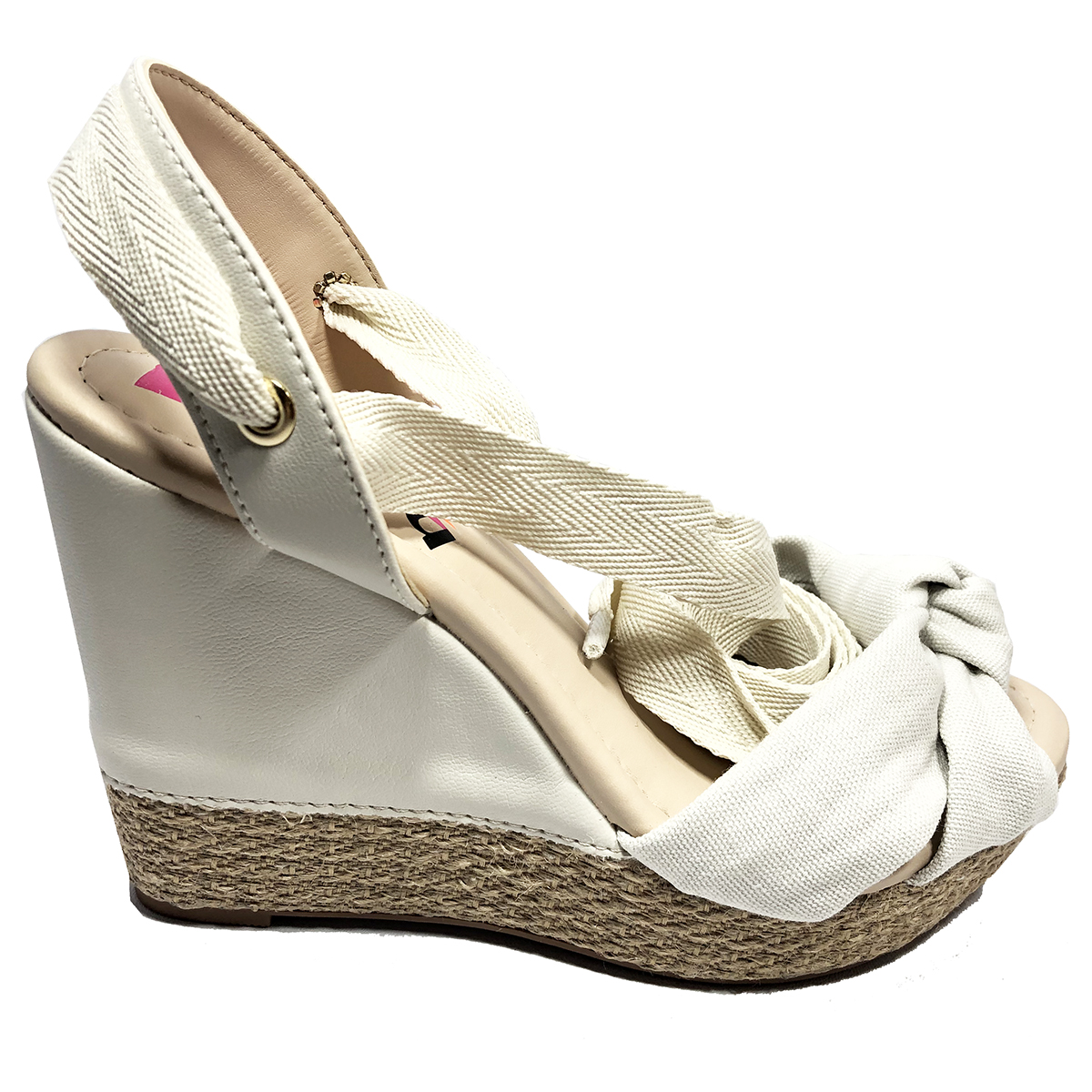 anabela branca de amarrar