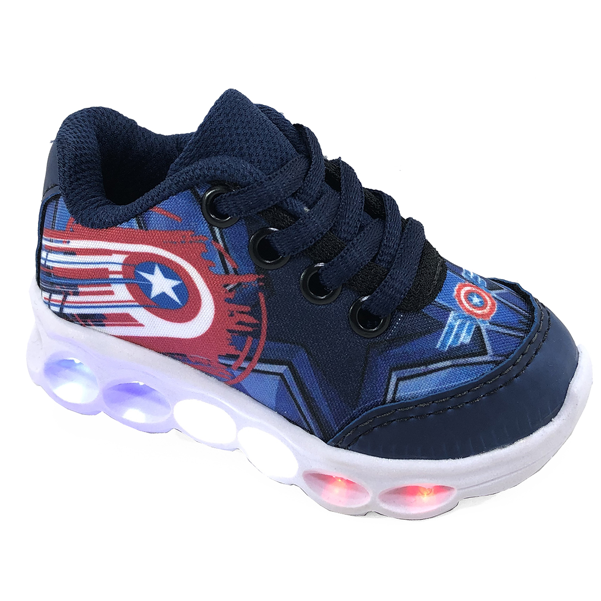 tenis led infantil capitao america