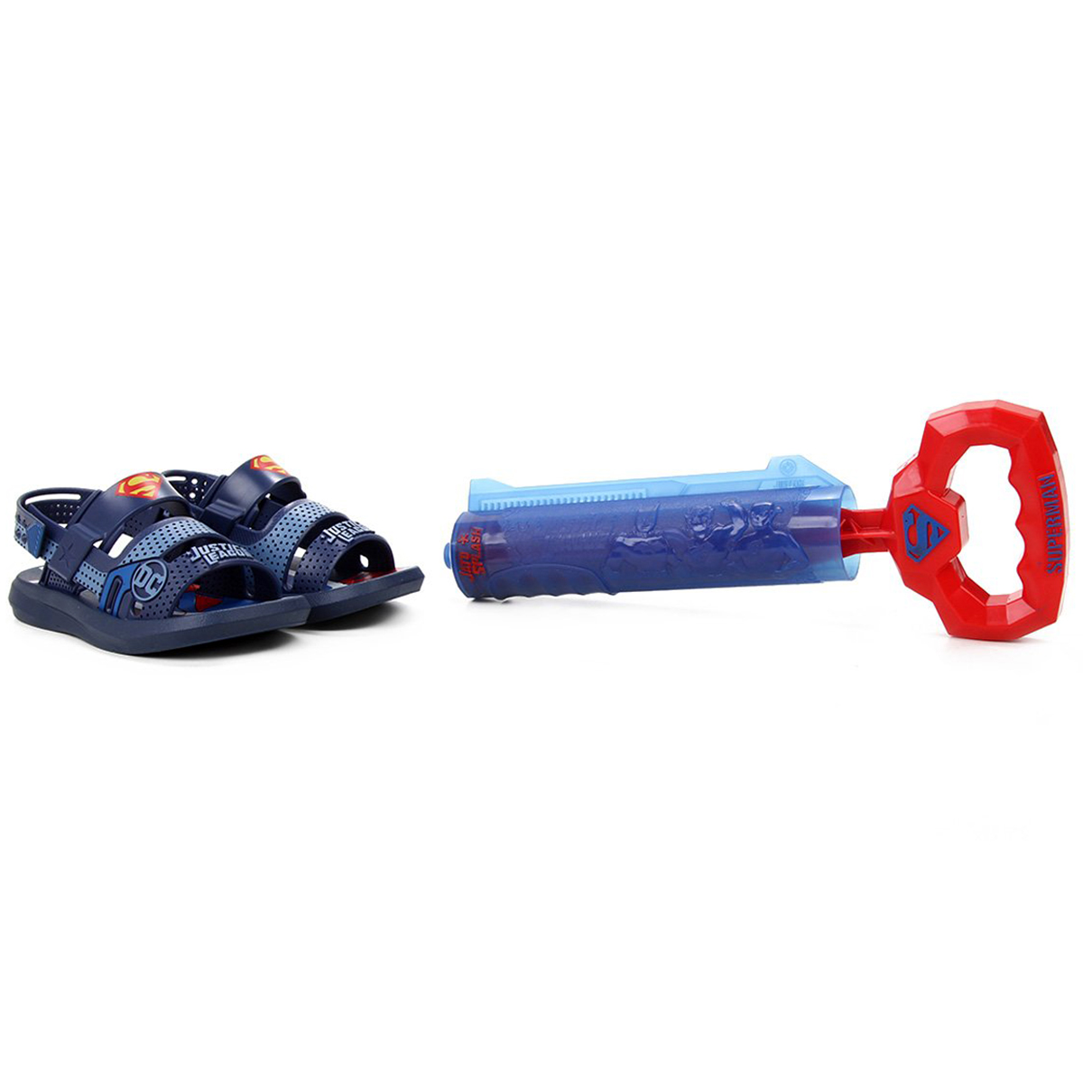 Sandália Infantil Liga Da Justiça Super Man Adventure Water c/ Brinquedo  Azul - Compre Agora |Cabana Magazine