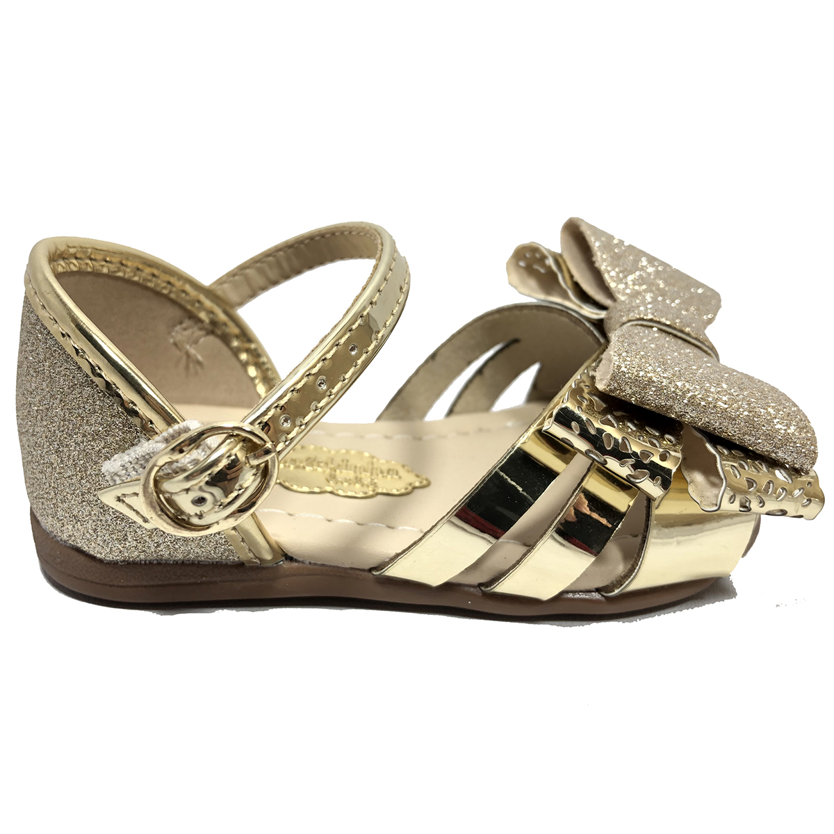 Sandália Infantil Molekinha Gliter Laço Dourada - Compre Agora | Cabana  Magazine