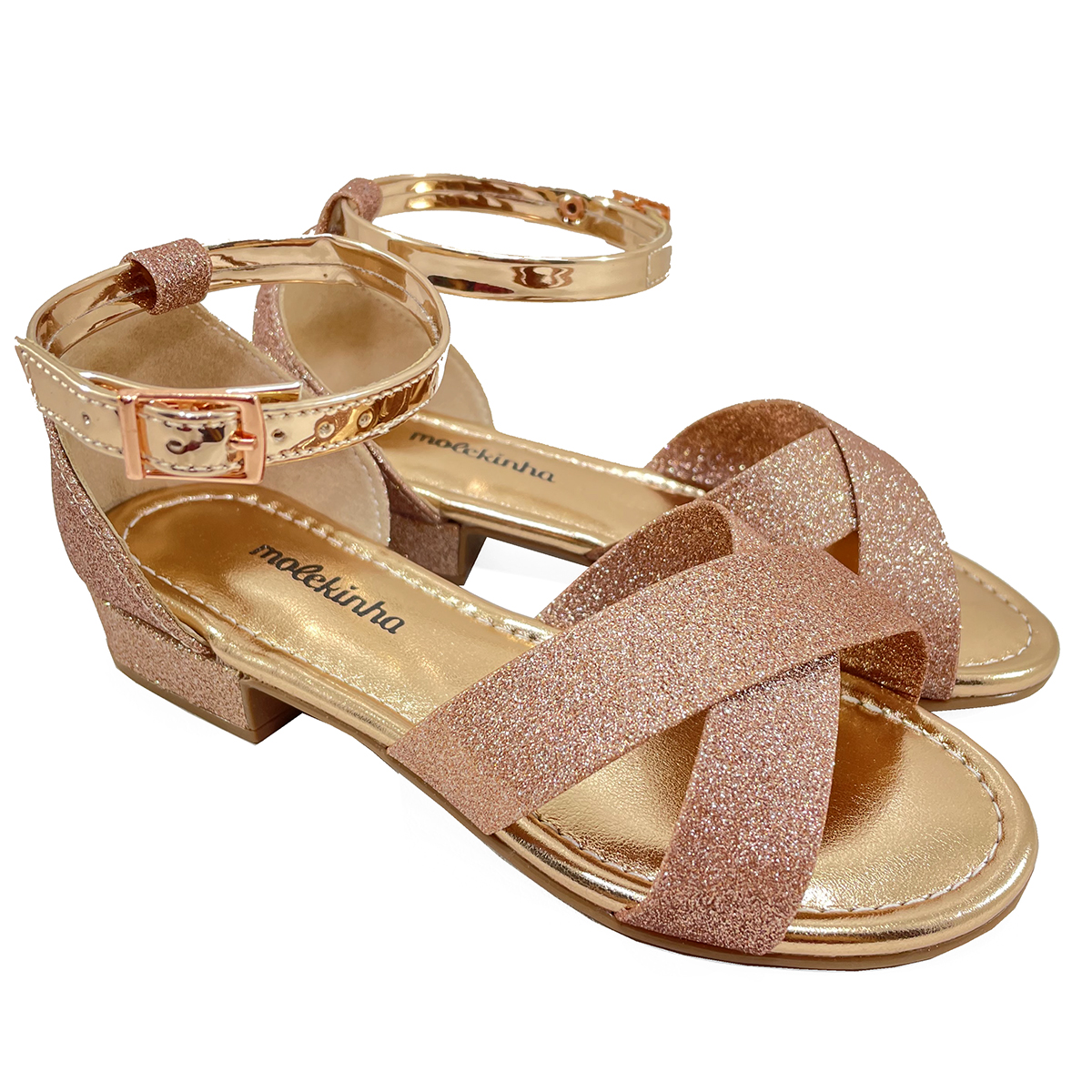 Sandália Infantil Molekinha Glitter Mini Shine Rosê - Compre Aqui | Cabana  Magazine