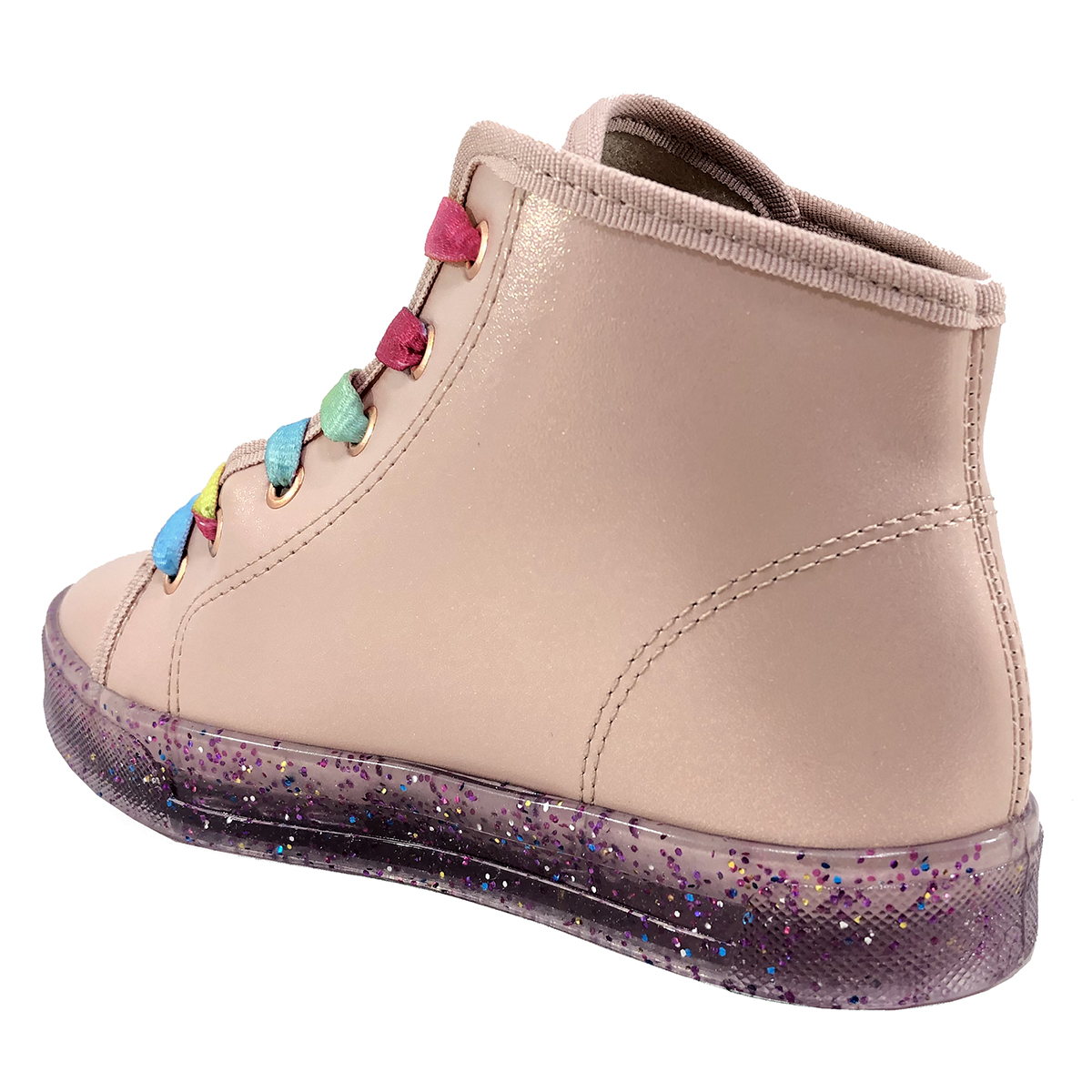 Tênis Cano Alto Molekinha Cadarço Colorido Infantil Rosa - Compre Aqui |  Cabana Magazine