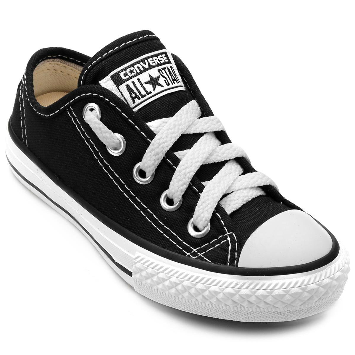 Tênis Infantil Converse All Star Chuck Taylor Cano Alto Preto