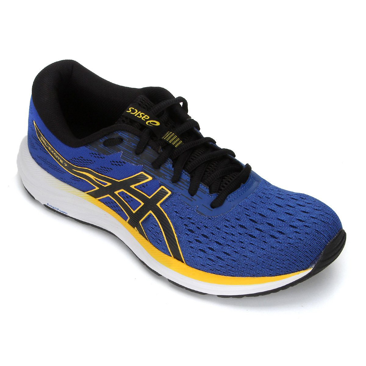 asics azul e amarelo
